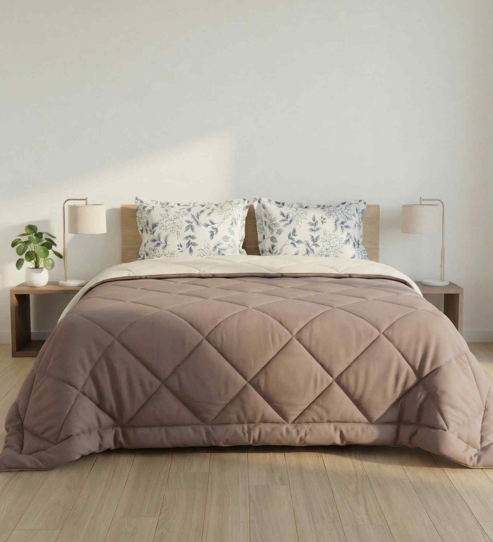 Almond Brown Impress Double 150 GSM Solid Comforter
