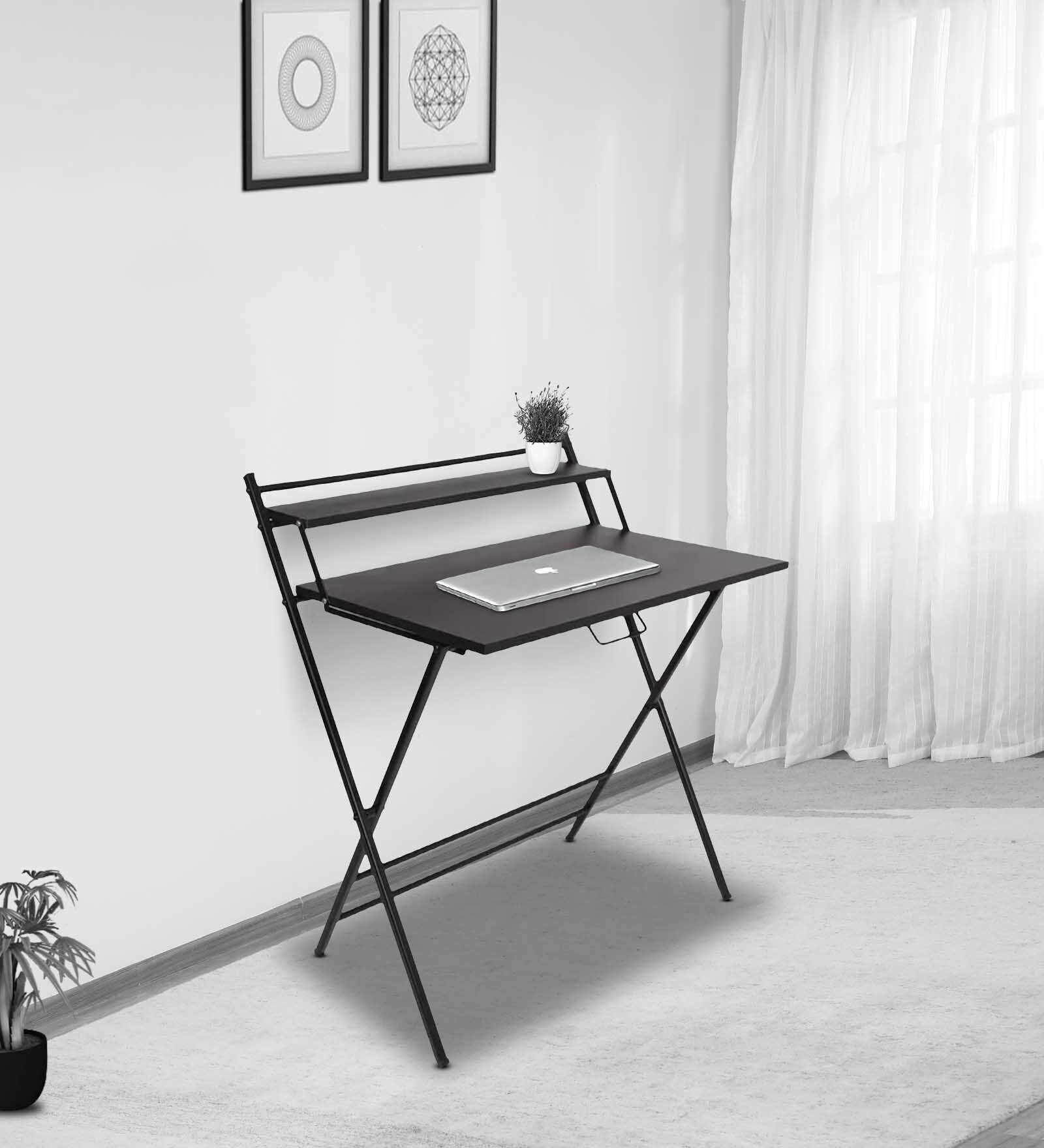 Alpha Foldable Study Table in Dark Wenge Finish