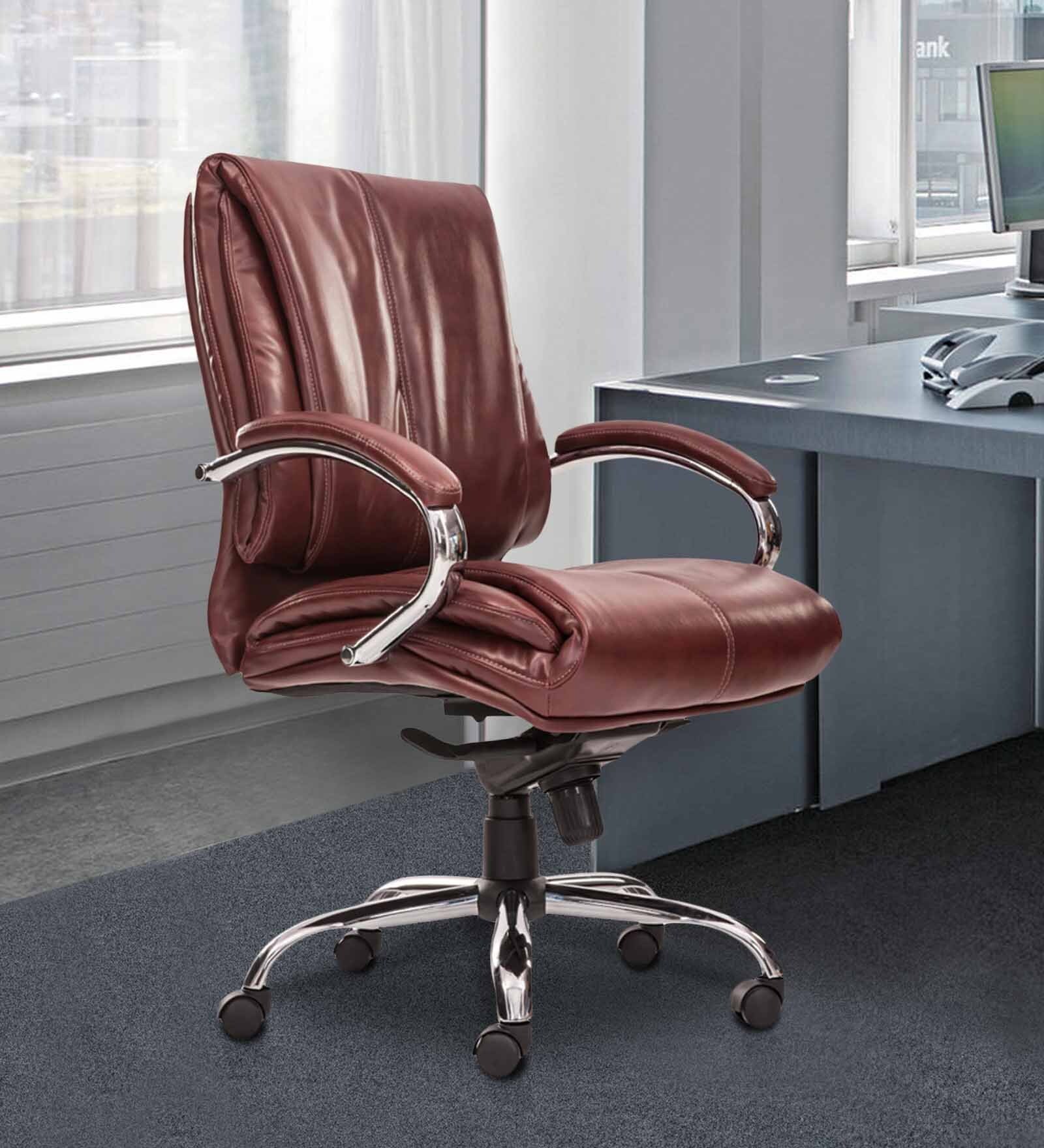 Buy Alpha Executive Chair in Dark Tan Colour by Durian Online High