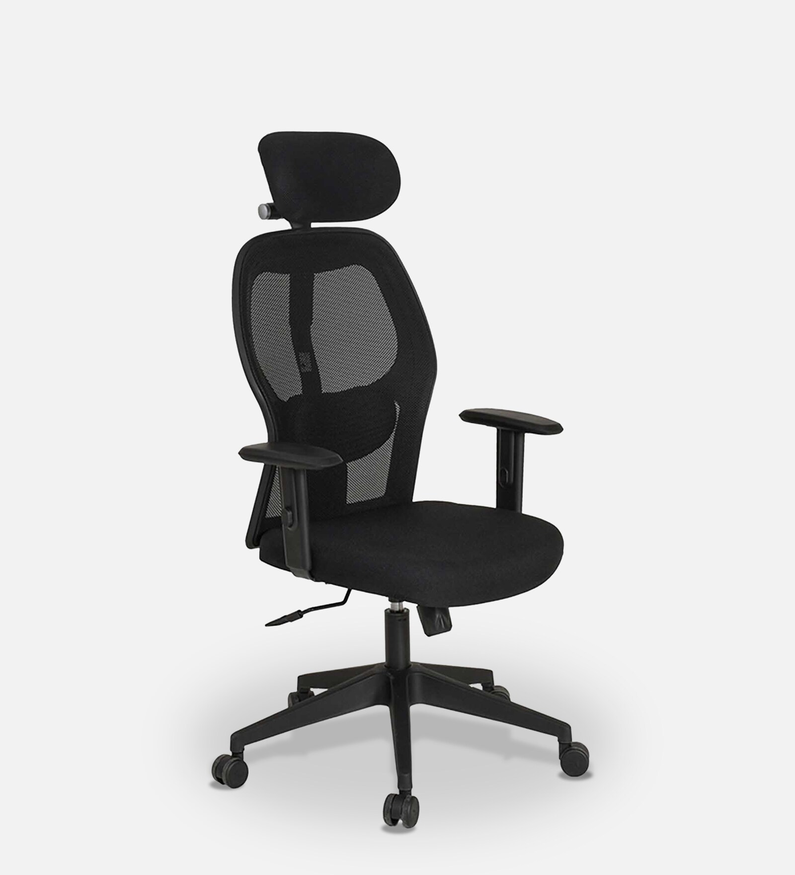 Alpine Breathable Mesh Ergonomic Chair in Black Colour with Headrest