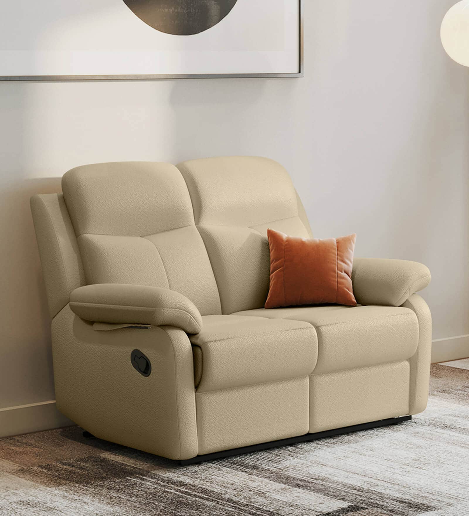 Alpine Leatherette 2 Seater Recliner In Mist Colour Alpine Leatherette 2 Seater Recliner In Mist Colour