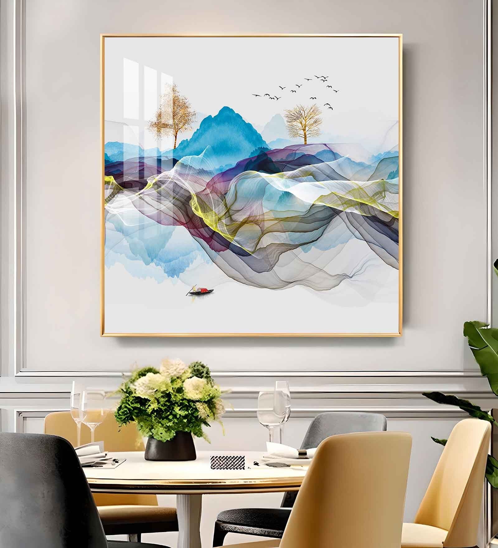 Alpine Vista Glass Finish Square Wall Art