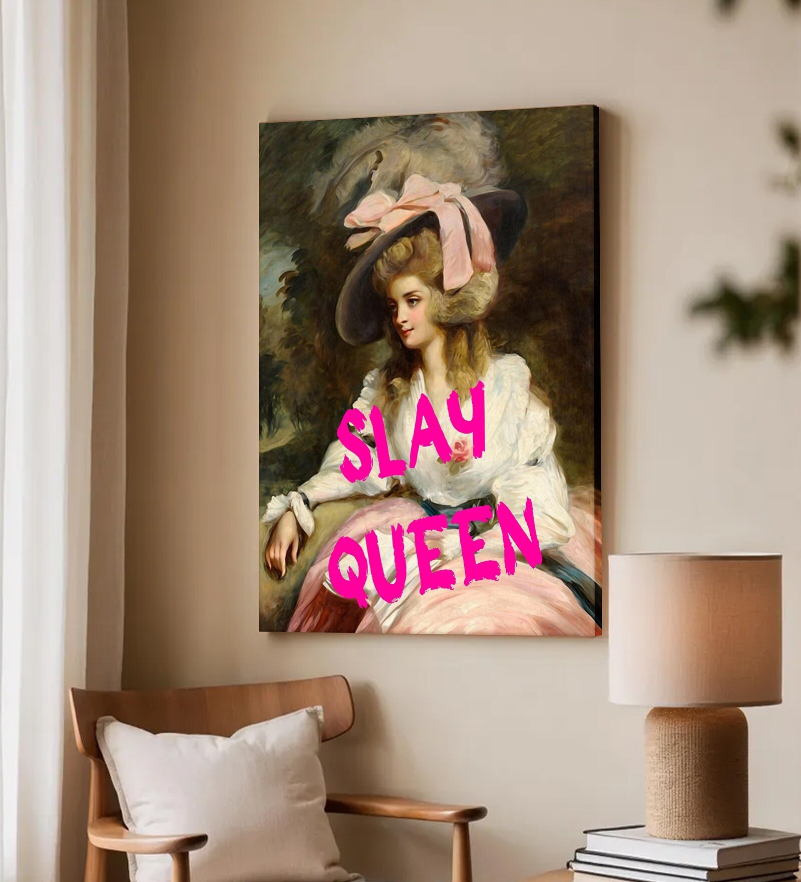 16 Inches Slay Queen Canvas Stretched Wall Art Printed Pinting