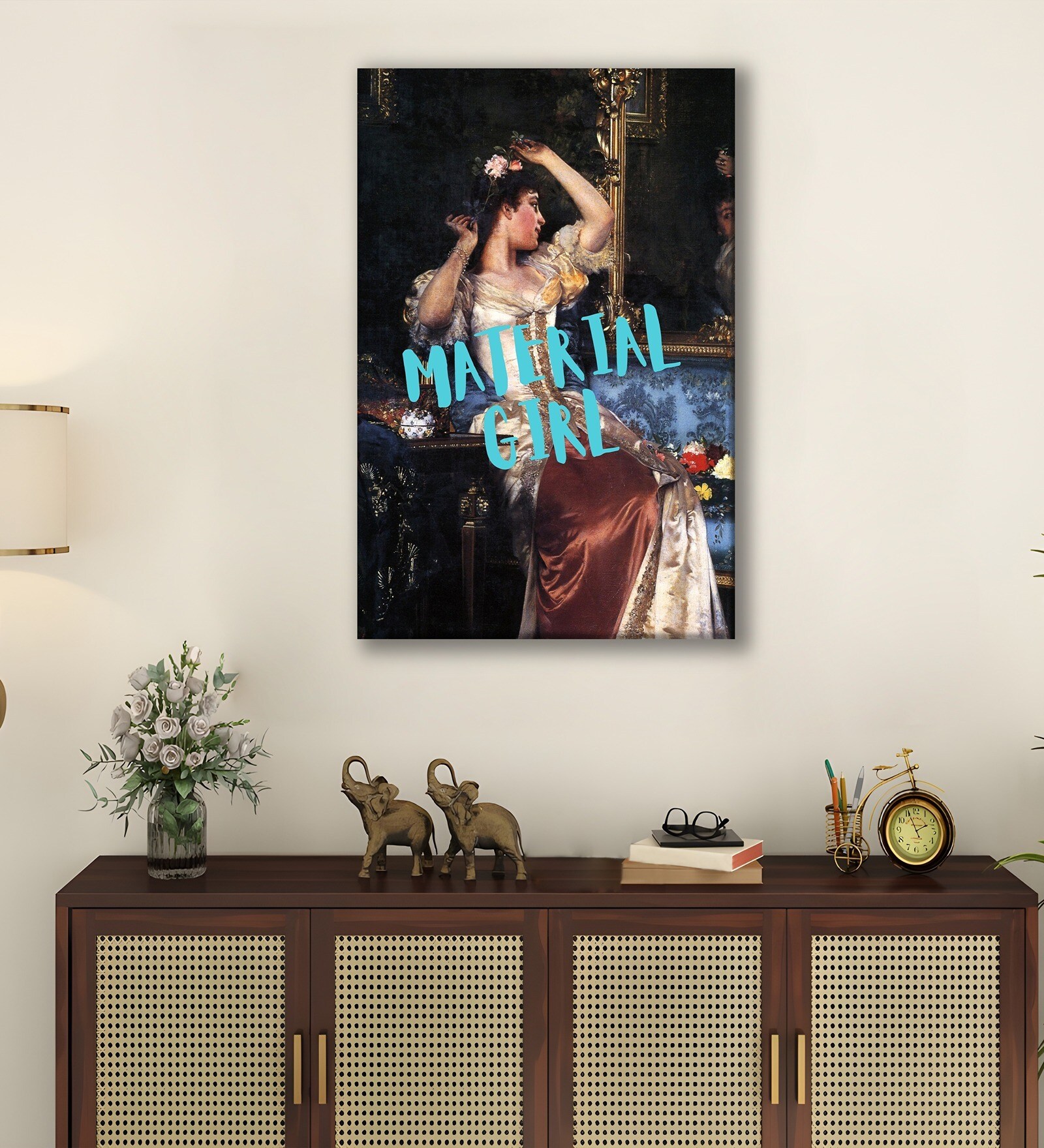 12 Inches Girl Canvas Stretched Wall Art Painting