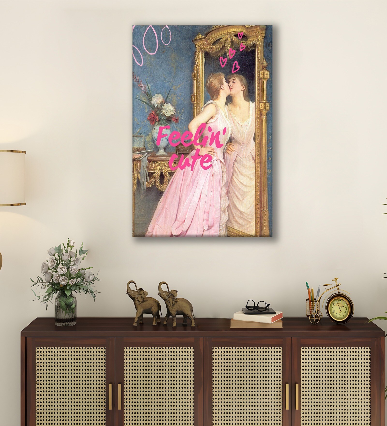 16 Inches Feeling Cute Canvas Stretched Wall Art Painting