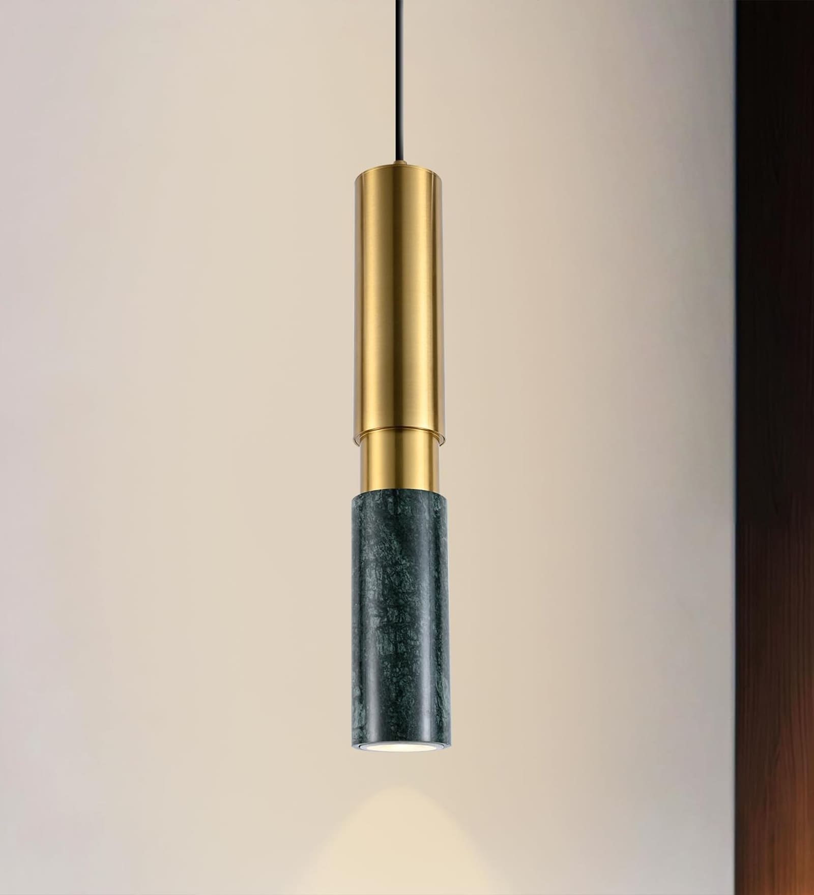 Aluminium & Grey Marble LED Pendant Light