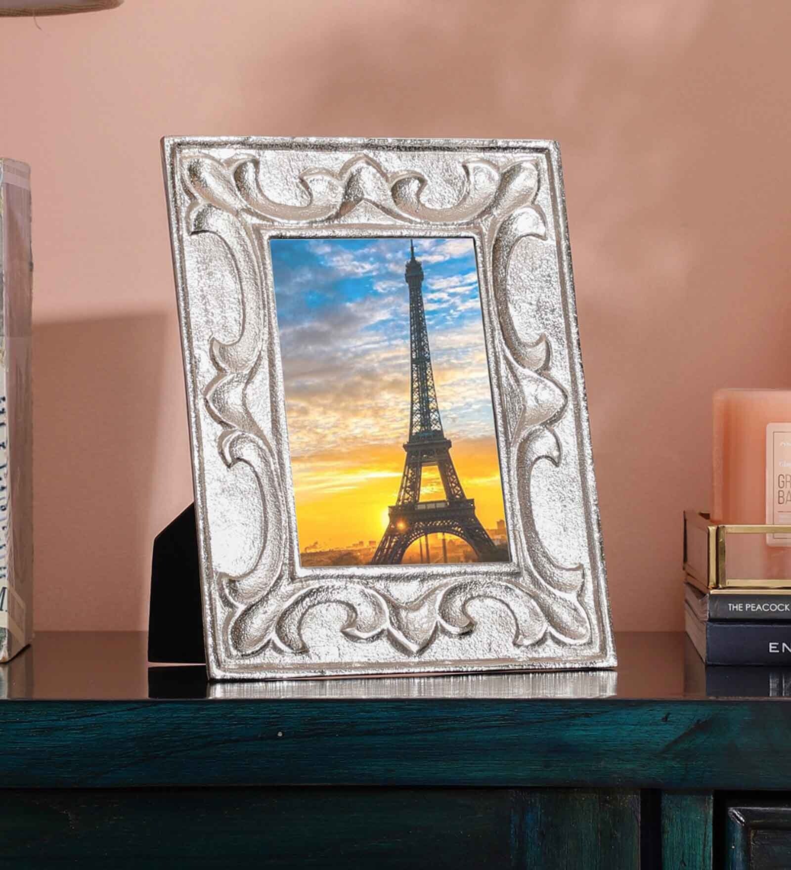 Aluminium Leaf Pattern Silver Small Size Photo Frame