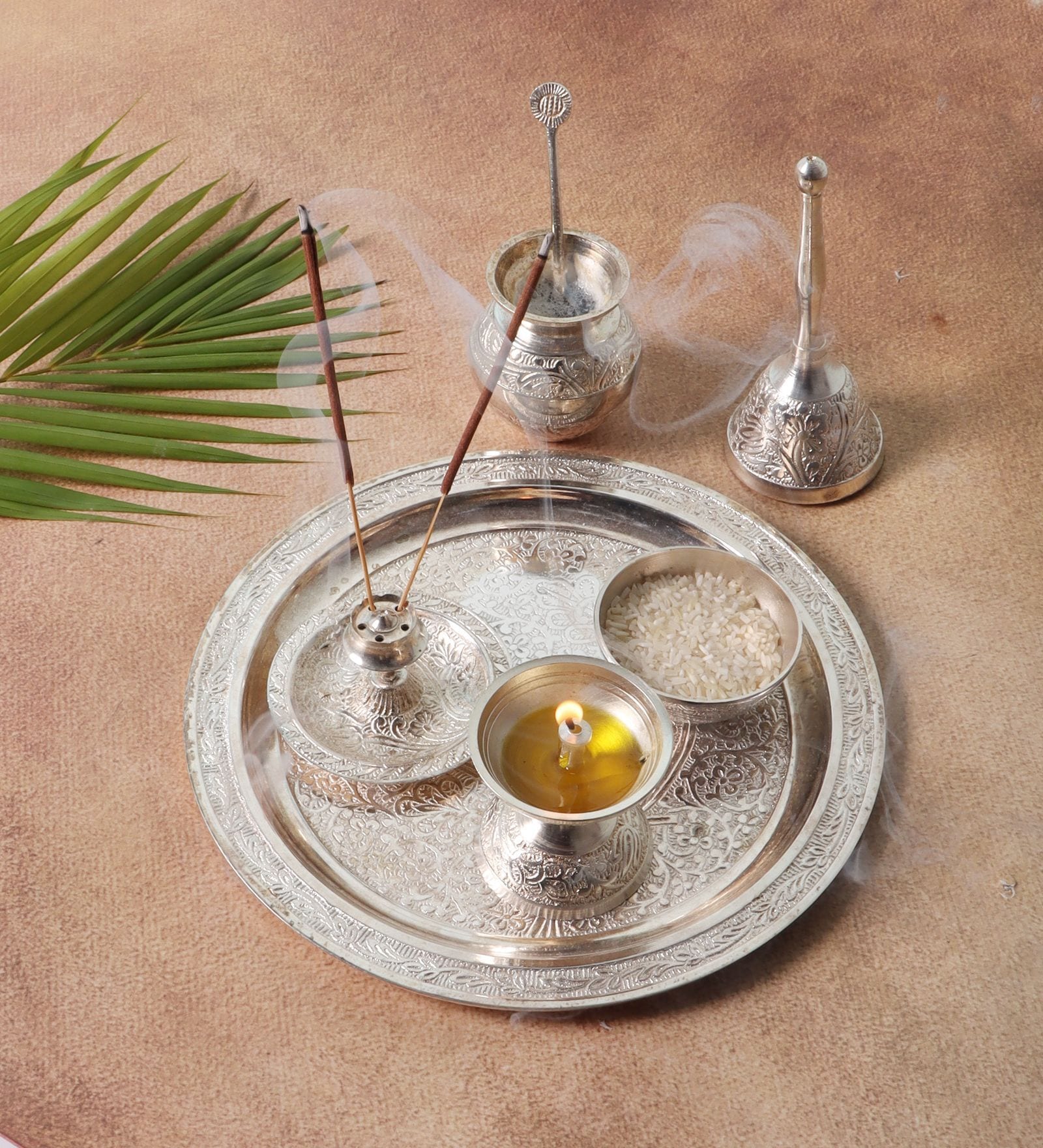 Aluminium Pooja Thali Set of 7