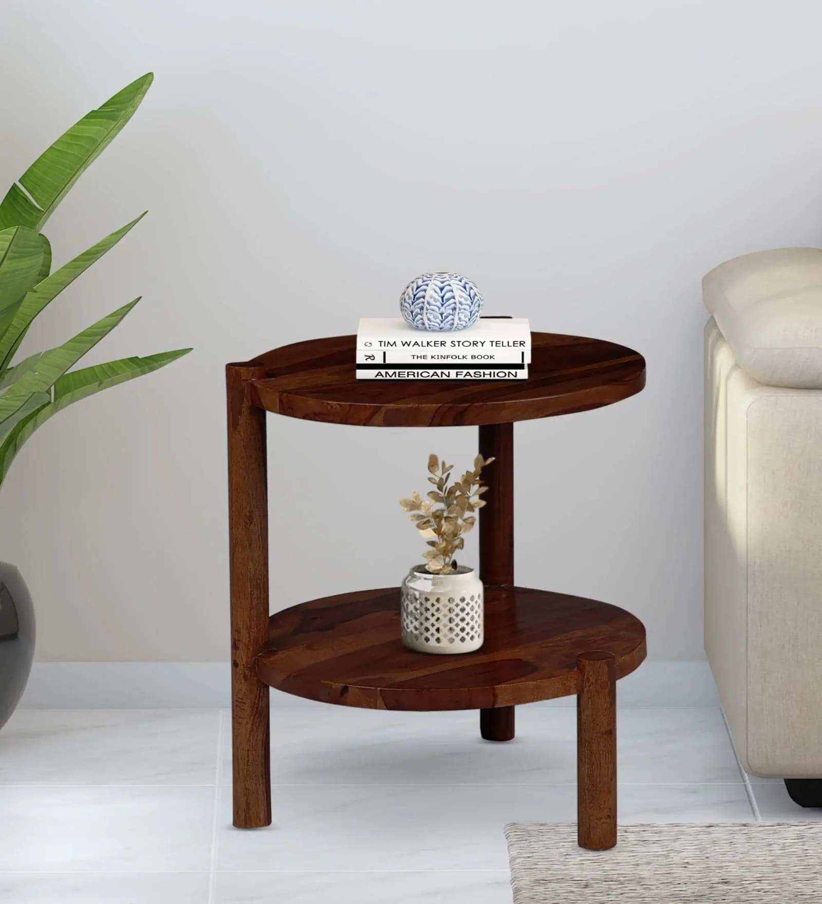 Alwin Solid Wood End Table In Walnut Finish Alwin Solid Wood End Table In Walnut Finish