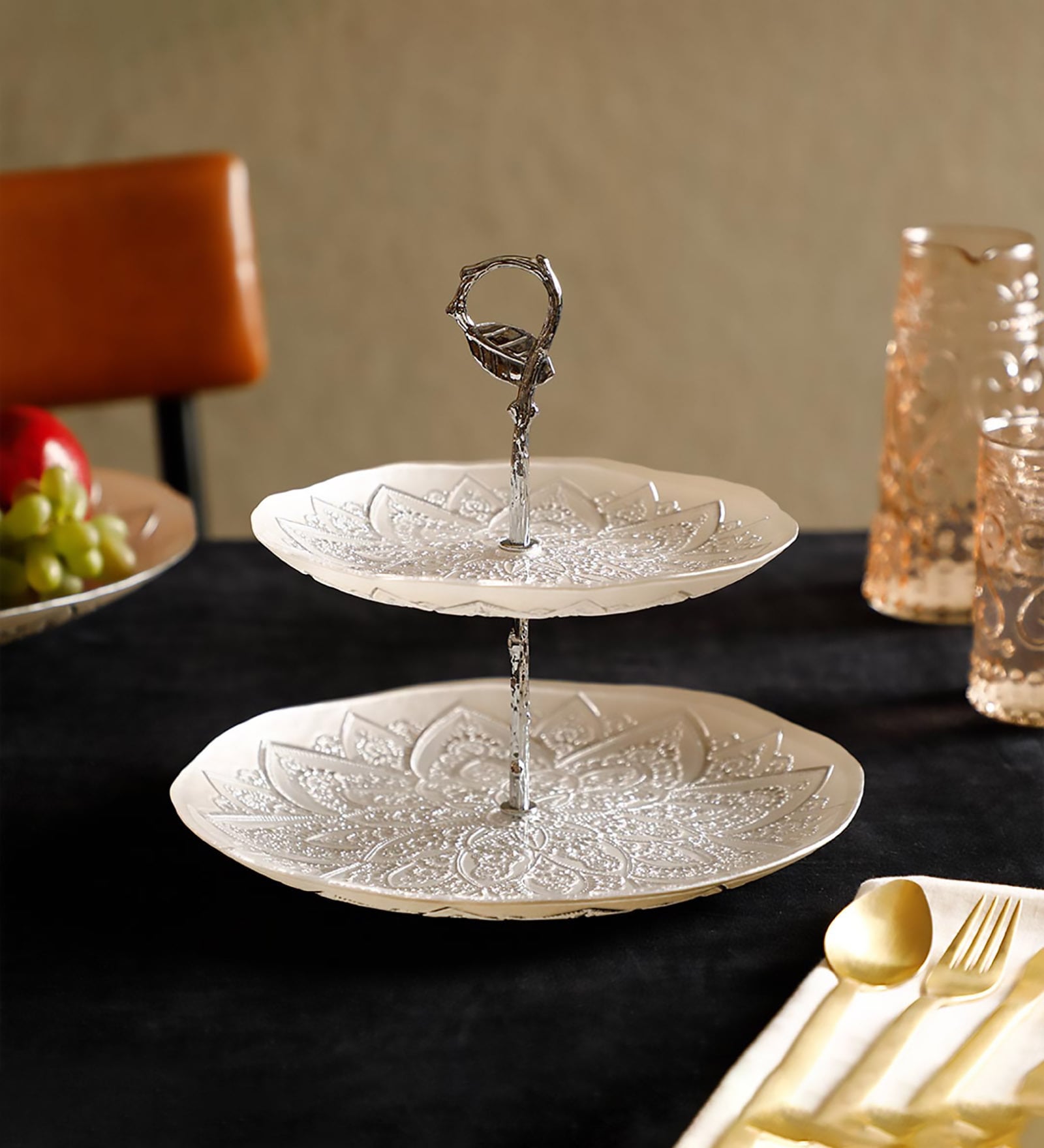 Alyona Two Tier Cup Cake & Cookie Stand