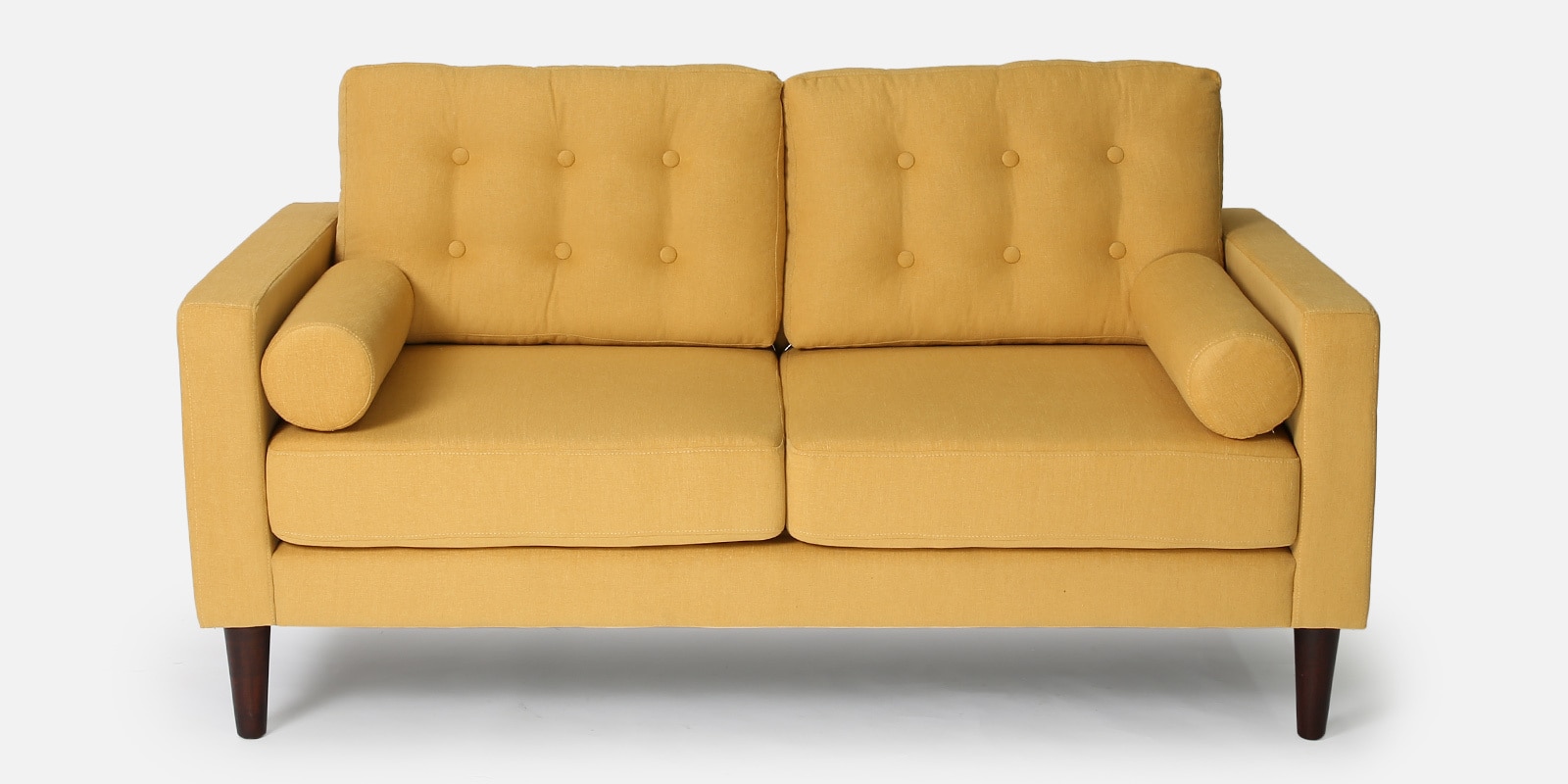 Alaine Fabric 2 Seater Sofa In Camel Yellow Colour