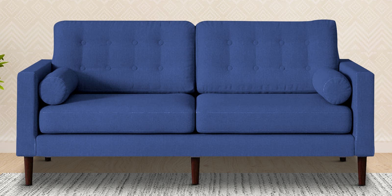 Alaine Fabric 3 Seater Sofa In Navy Blue Colour