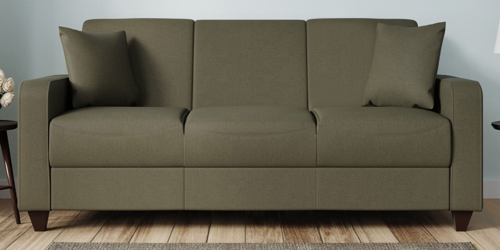 Alba Fabric 3 Seater Sofa In Sandy Brown Colour