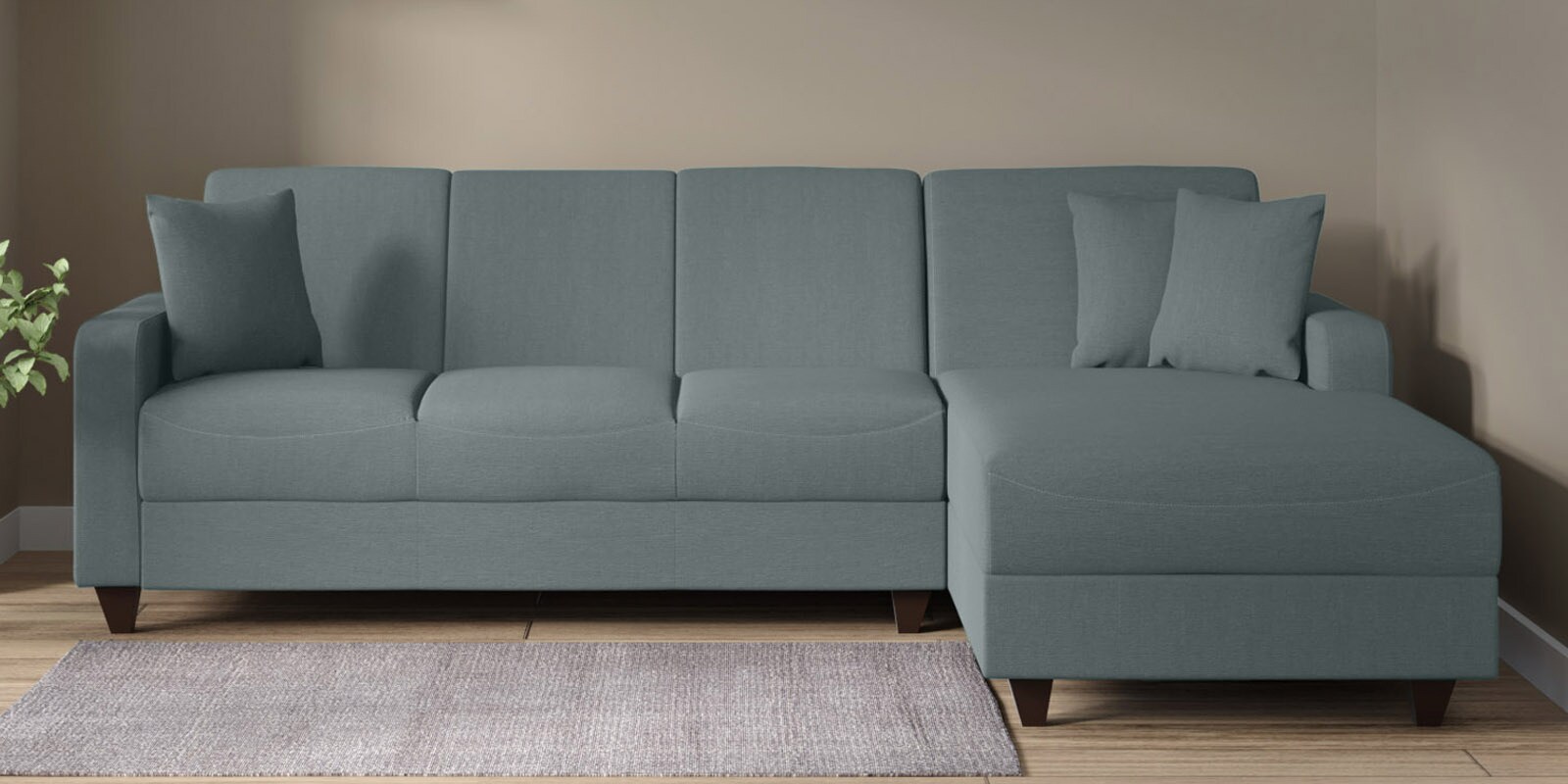 Alba LHS Sectional Sofa (3 + Lounger) in Ash Grey Colour