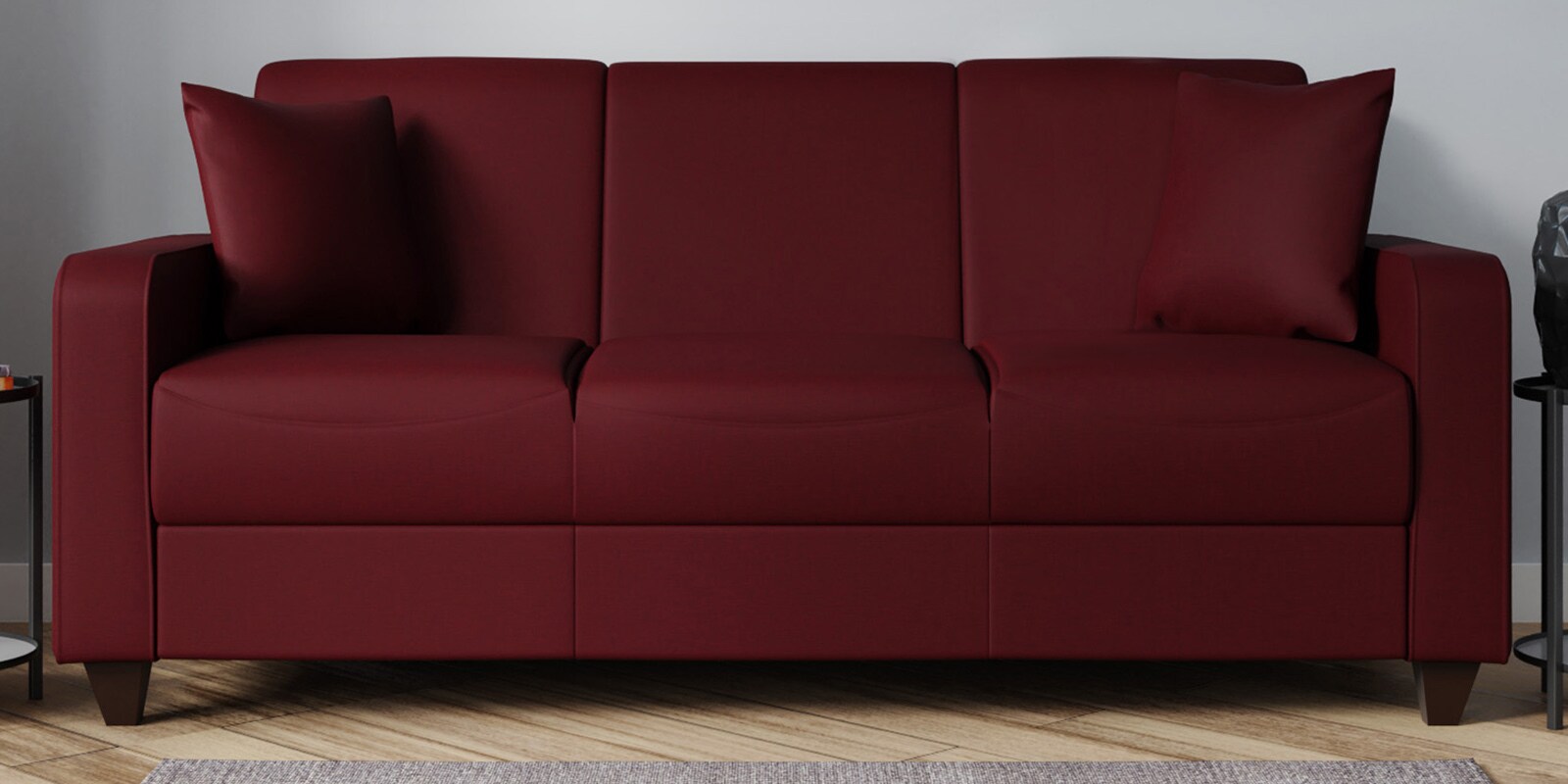 Alba 3 Seater Sofa in Garnet Red Colour