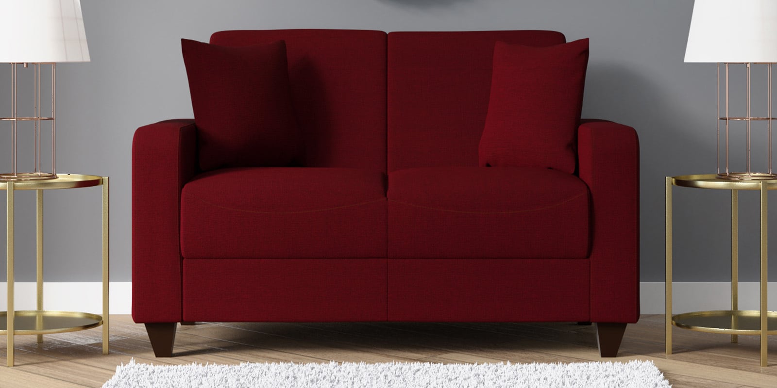 Buy Alba 2 Seater Sofa In Garnet Red Colour By Woodsworth Online ...