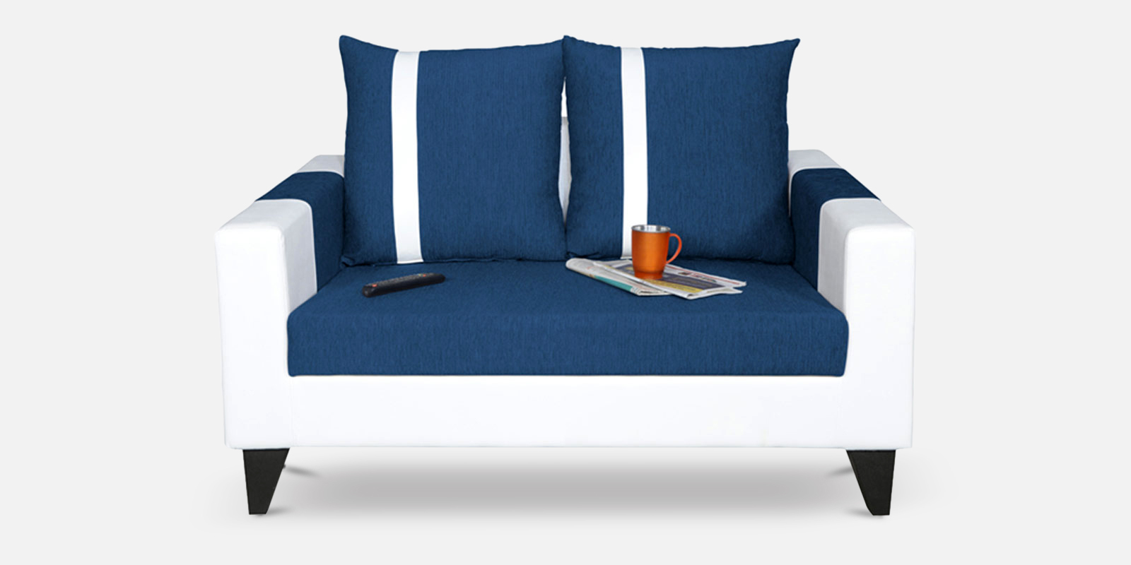Alex 2 Seater Sofa In Blue & White Colour
