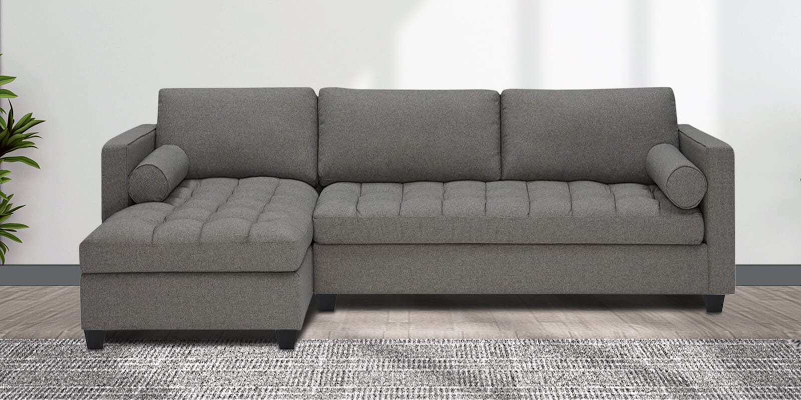 Buy Alexander Fabric RHS 6 Seater Sectional Sofa In Grey Colour At 30% ...