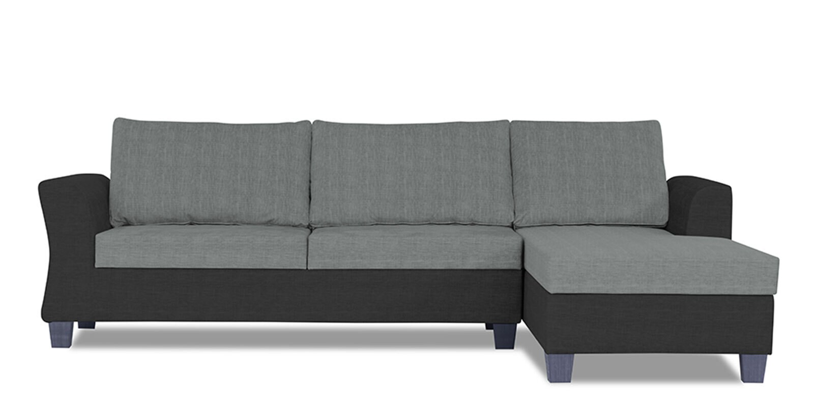 Alexia Plus Decent 6 Seater LHS Sectional Sofa set in Grey & Black Colour
