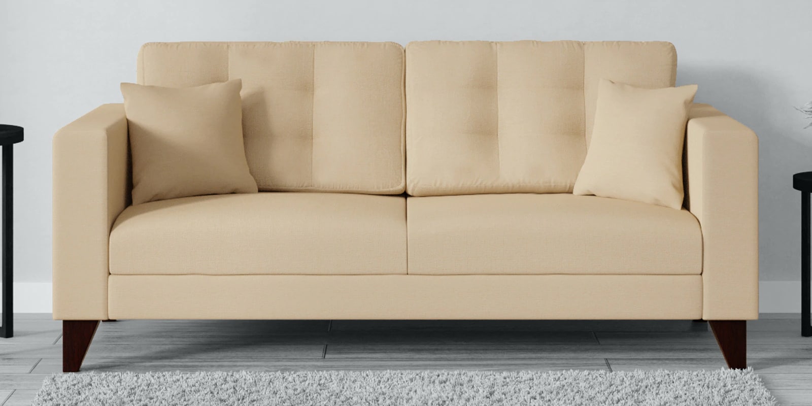 Alfredo Fabric 3 Seater Sofa In Beige Colour