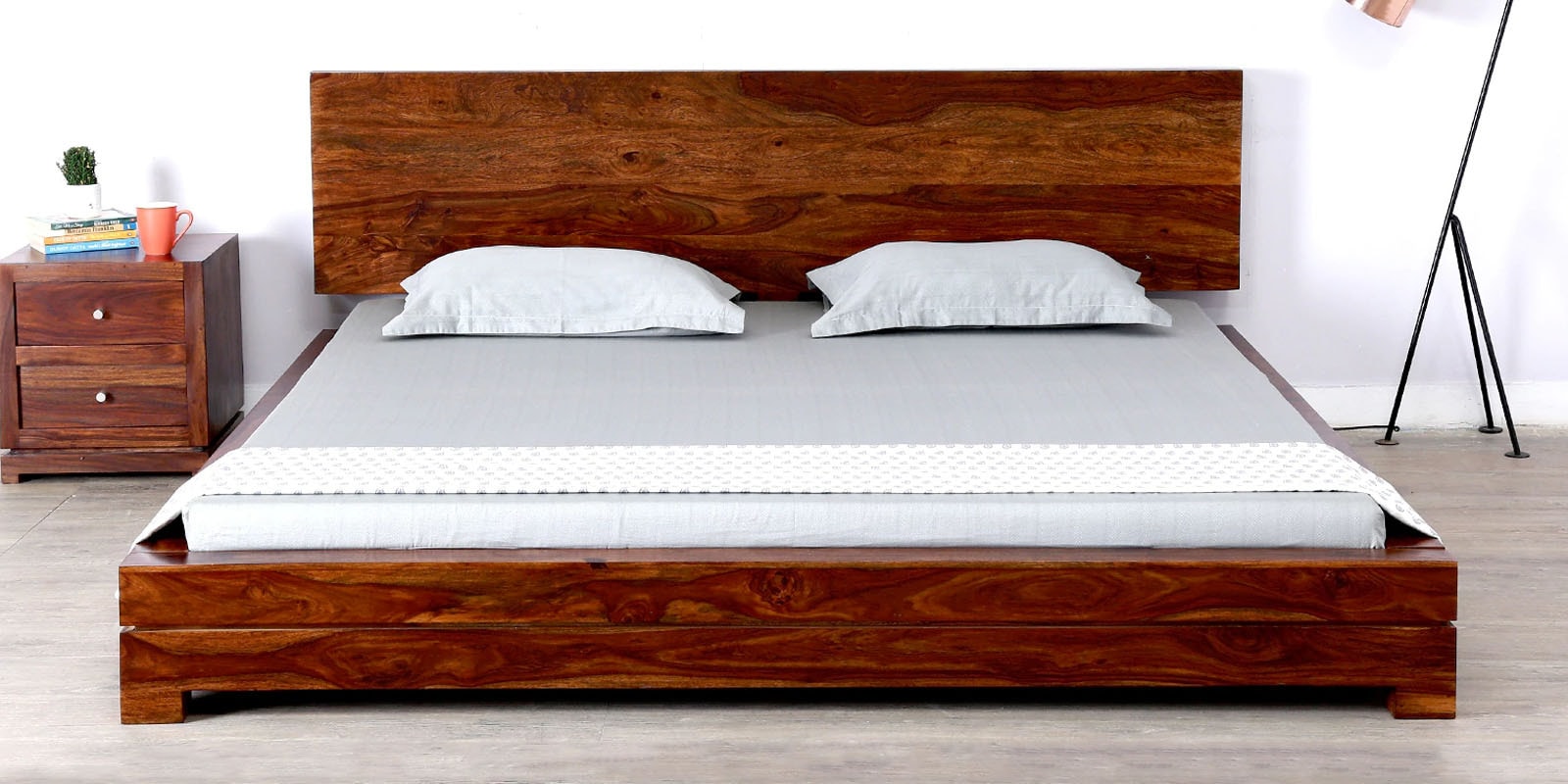 Buy Algona Queen Size Bed in Provincial Teak Finish by Woodsworth