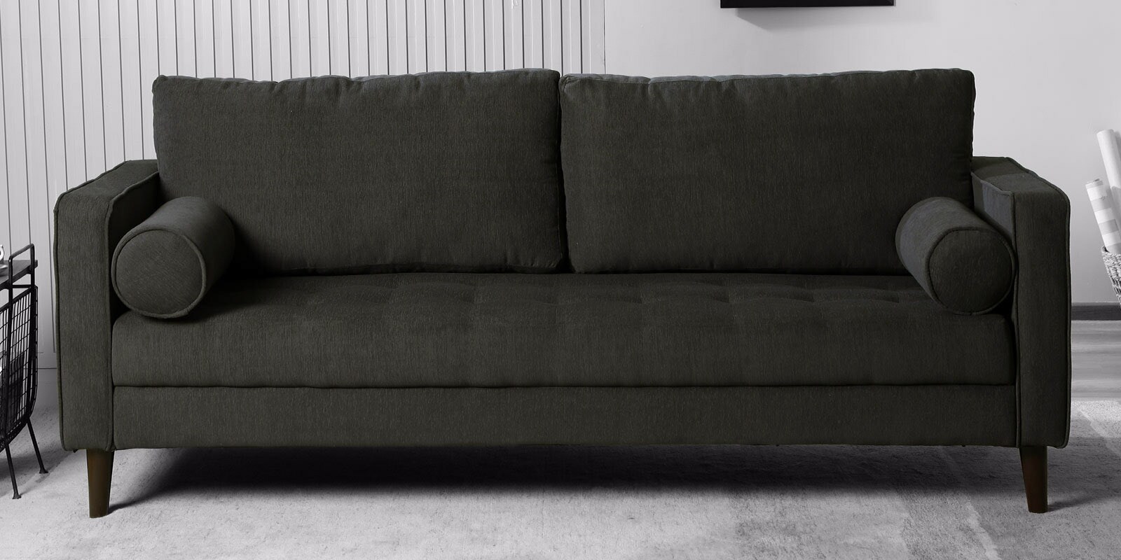 Allison Fabric 3 Seater Sofa in Charcoal Grey Colour