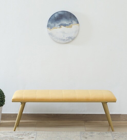 Alanso Metal Bench In Golden Colour