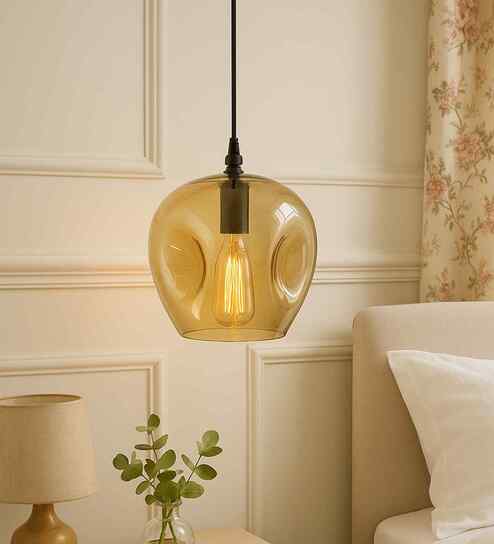 Albany Black Glass Hanging Light