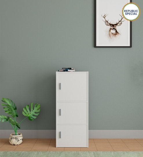 Albert 3 tier File Cabinet White Finish
