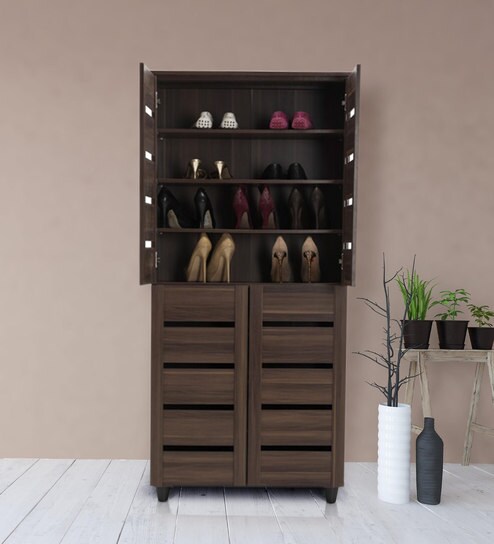 Buy Aldo Large Shoe Rack In Brown Finish By Durian Online Modern