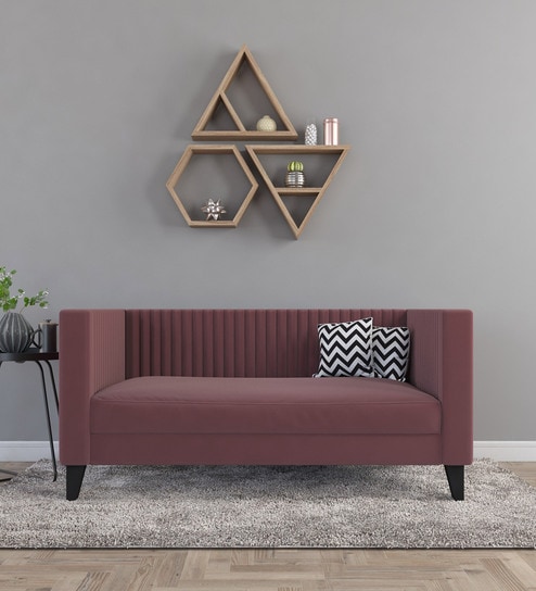 Alejandro Velvet 2 Seater Sofa In Dusky Rose Colour