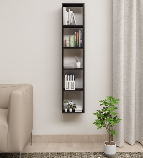 Alex Wall Mount Bookshelf In Wenge Color