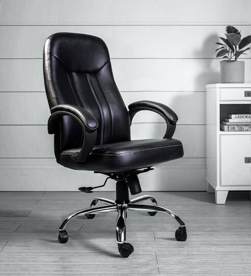 Buy Alfa Executive Office Chair In Black Colour By Stag Online High Back Executive Chairs Chairs Furniture Pepperfry Product
