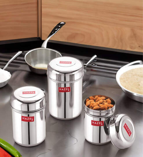 Alfa Premium Heavy Gauge Silver (300, 500, 650 ML) Stainless Steel 3 Pcs Storage Container