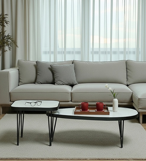 Alfena Metal Nesting Coffee Table Set with White Porcelain Top (Set of 2)-image-40