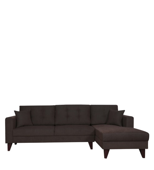 Alfredo Fabric LHS Sectional Sofa In Chestnut Brown Colour