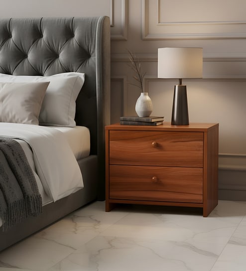 Alister Bedside Table In Brown Colour