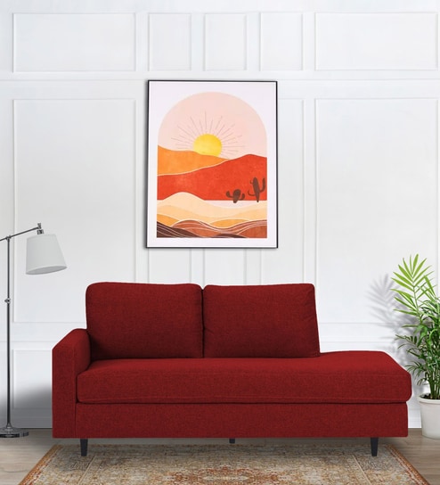 Alitza RHS Fabric Chaise Lounger in Blood Maroon Colour