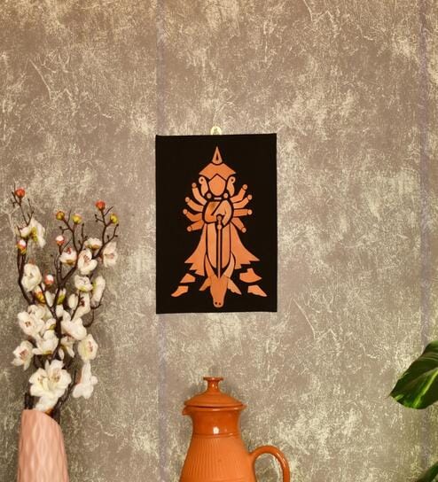 All Hail Durga Maa Brown Terracotta Showpiece