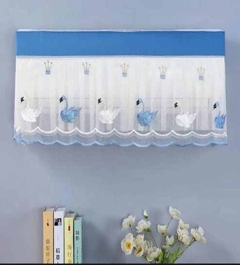 All Season Embroidered Net Dust Protection Cover For (1.5 Ton And 2 Ton) Split A/C  (Assorted)