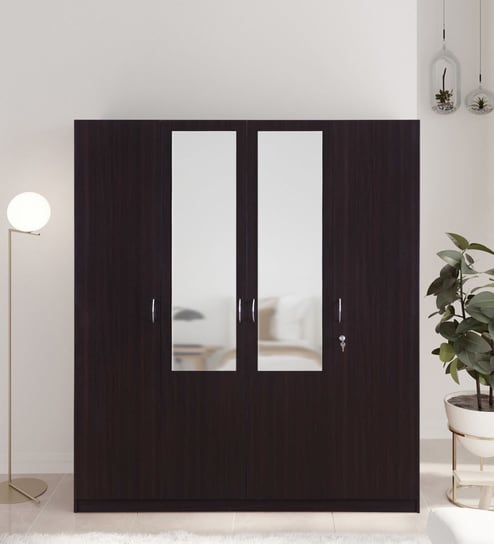 Allen 4 Door Wardrobe in Wenge Finish with Mirror
