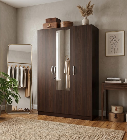 Allen Plus 3 Door Wardrobe In Walnut Finish