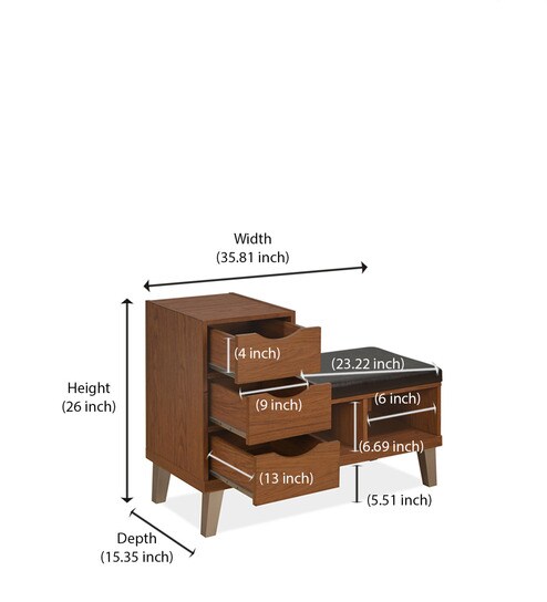 Buy Allen Shoe Rack In Walnut Finish By Home Online Shoe Rack With Seating Shoe Racks Furniture Pepperfry Product