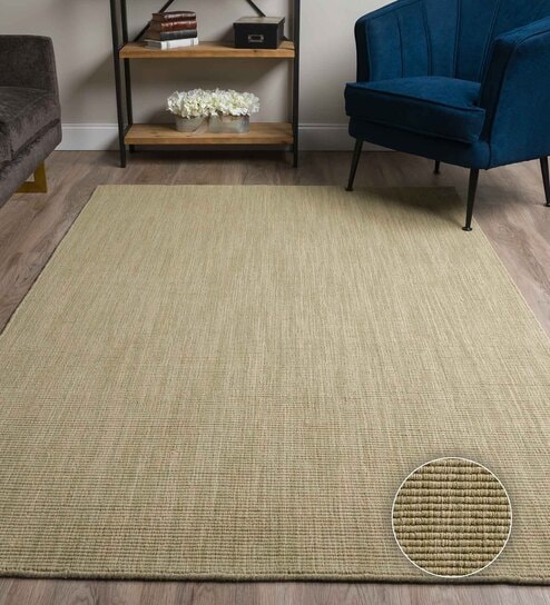 Aloe Wool & Jute Abstract 6' x 4' Hand Woven Carpet By Kaleen India