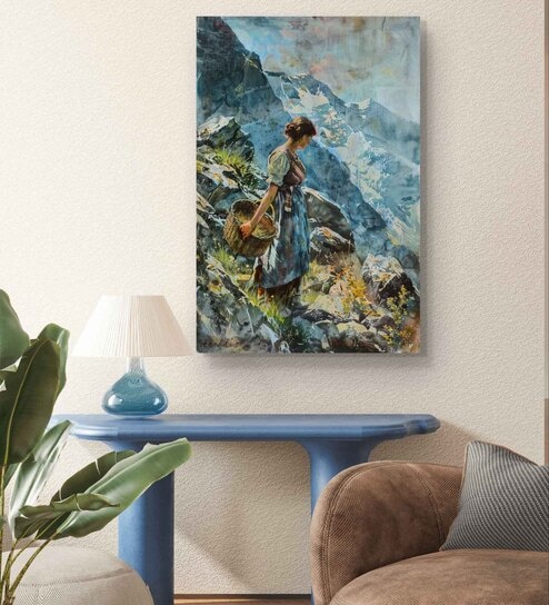 Alpine Wander 16inx20in Gallery Wrap Canvas Painting for Living Room