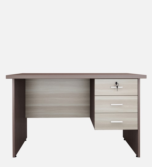 Alston Workstation In Balliness Pine & Cloud Ash Finish With Drawer