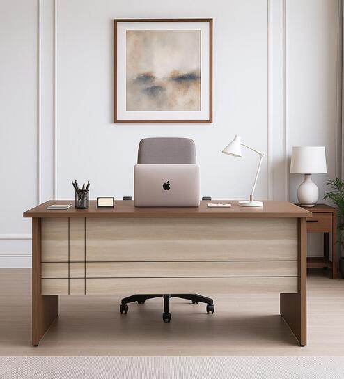 Alston Xl Workstation In Balliness Pine & Cloud Ash Finish