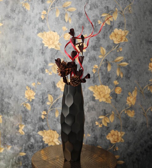 Aluminium Black Vase