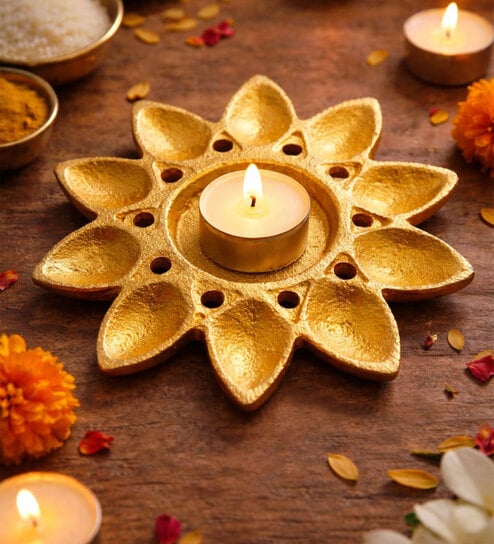 Aluminium Flower Dia Tealight Holder