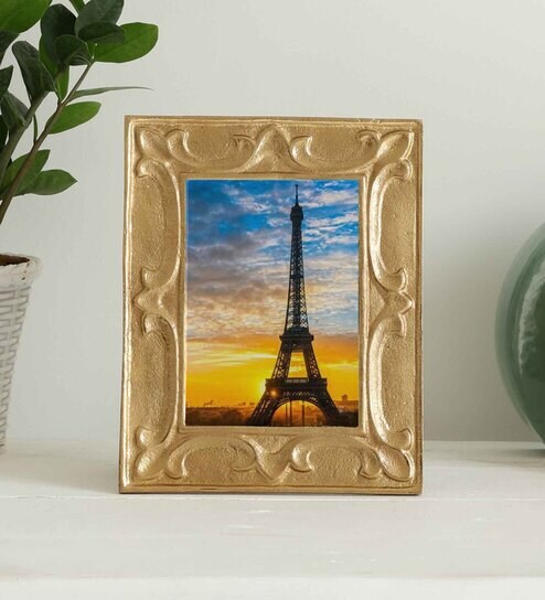 Aluminium Leaf Pattern Gold Large Size Photo Frame